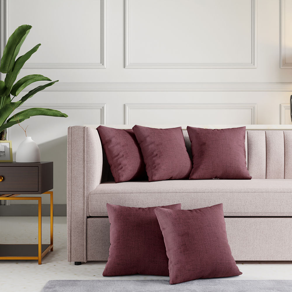 Wakefit Premium Cushion Cover Rose Brown 16x16 Set of 5