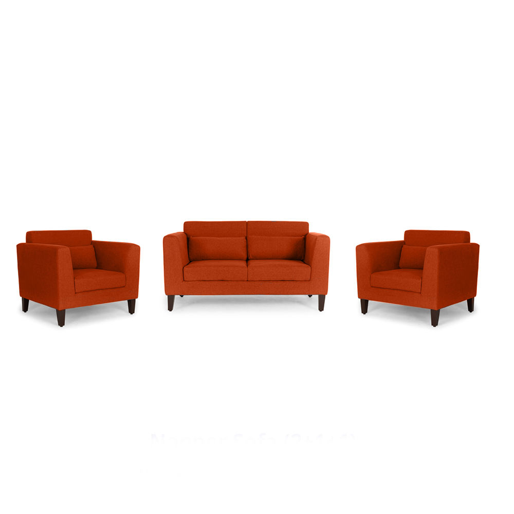 Wakefit Snoozepro Sofa Set (2+1+1) Terracotta