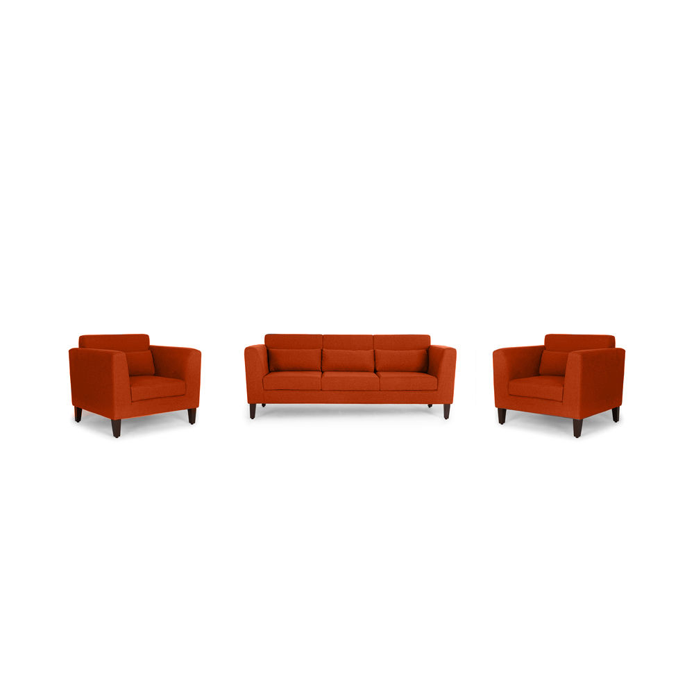 Wakefit Snoozepro Sofa Set (3+1+1) Terracotta