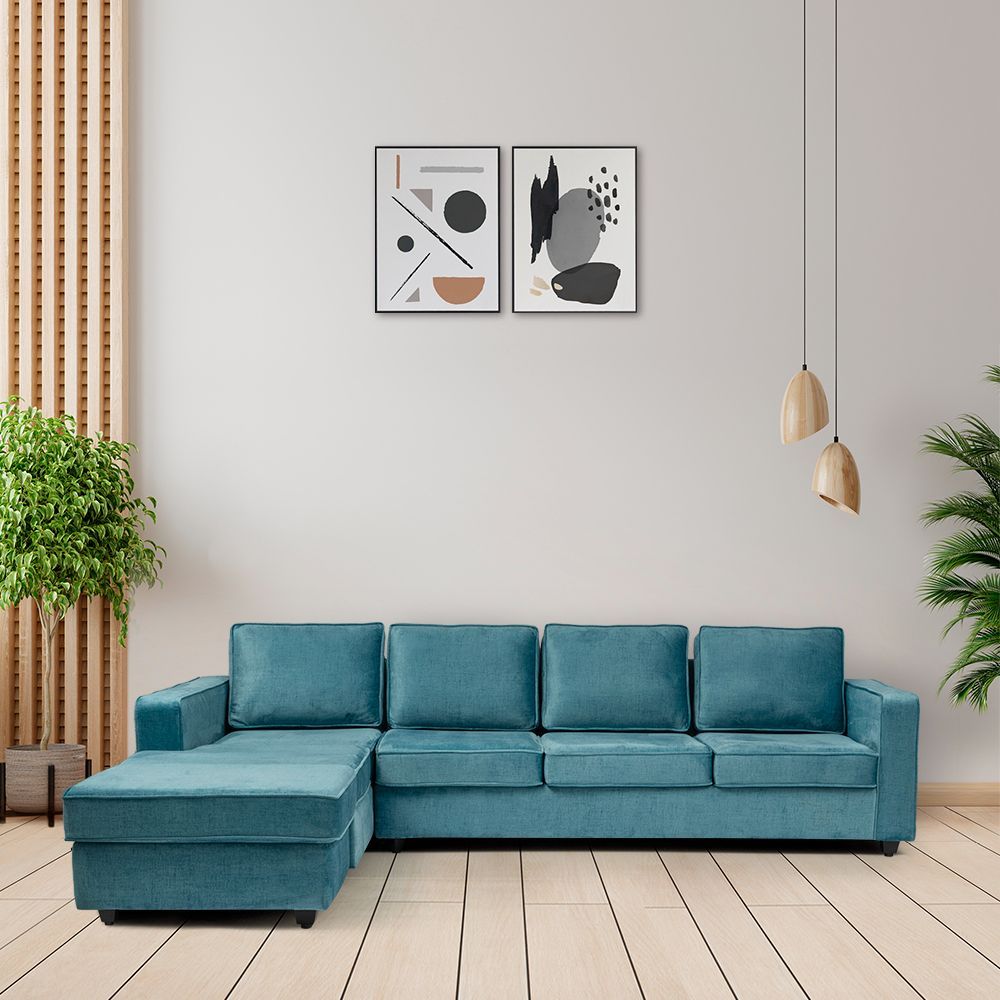 Wakefit Napper Plus L Shape Sofa Set (3 Seater + Left Aligned Chaise)