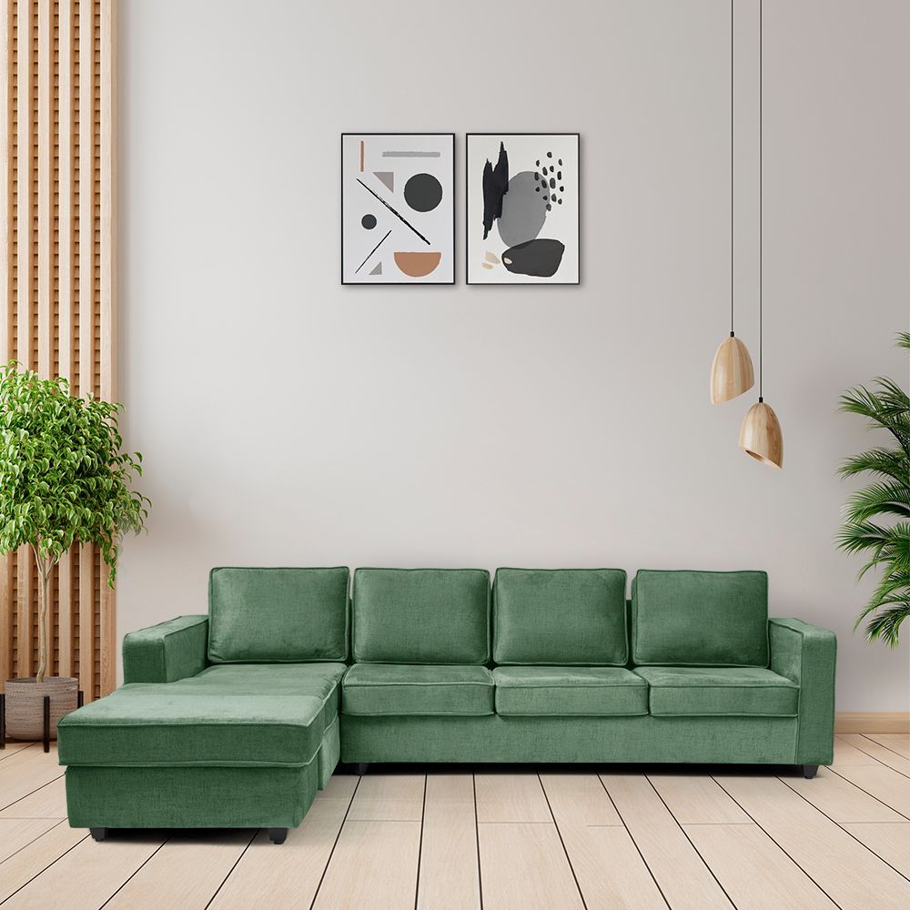 Wakefit Napper Plus L Shape Sofa Set (3 Seater + Left Aligned Chaise)