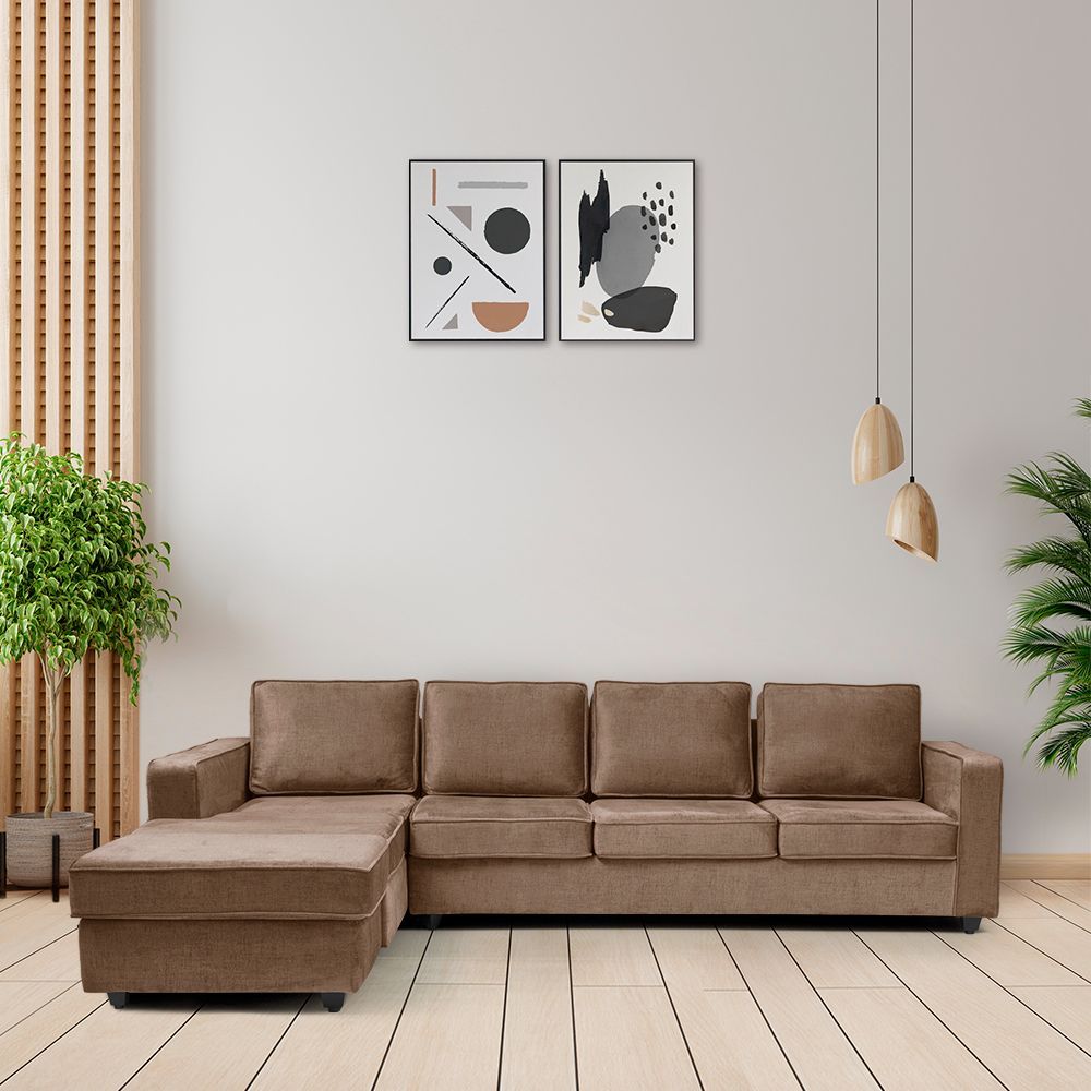 Wakefit Napper Plus L Shape Sofa Set (3 Seater + Left Aligned Chaise)