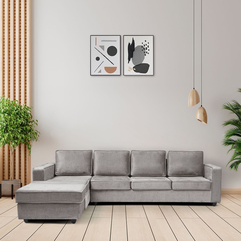Wakefit Napper Plus L Shape Sofa Set (3 Seater + Left Aligned Chaise)