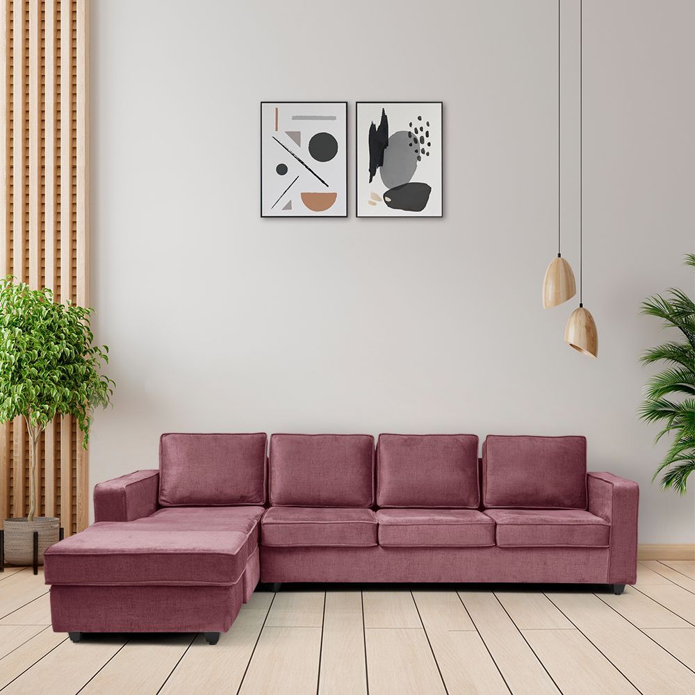 Wakefit Napper Plus L Shape Sofa Set (3 Seater + Left Aligned Chaise with Ottoman)