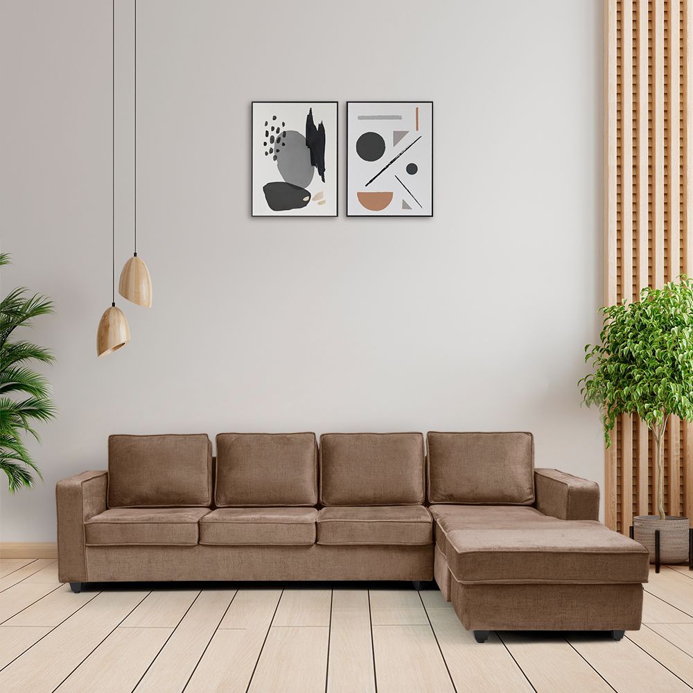 Wakefit Napper Plus L Shape Sofa Set (3 Seater + Right Aligned Chaise)