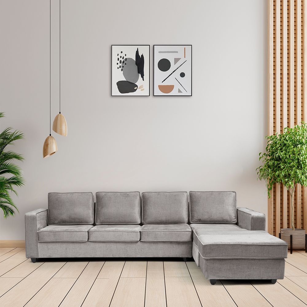 Wakefit Napper Plus L Shape Sofa Set (3 Seater + Right Aligned Chaise)