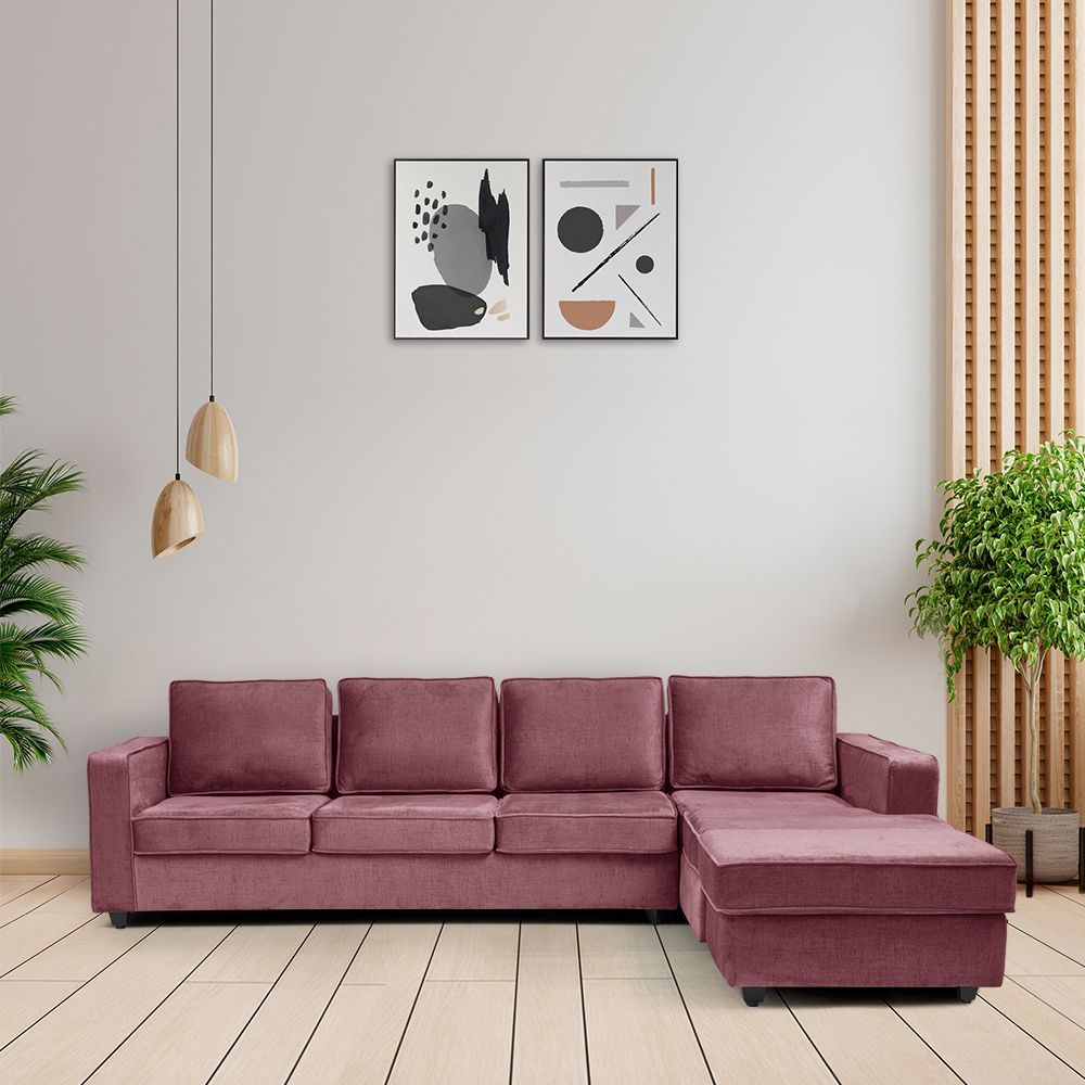 Wakefit Napper Plus L Shape Sofa Set (3 Seater + Right Aligned Chaise with Ottoman)