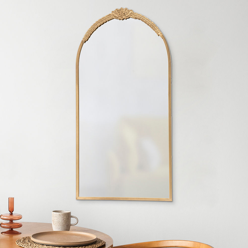 Wall Mirror | Rectangular | 38x19 Inch | Golden Metal Frame | Elegant & Sleek Design | Sperini