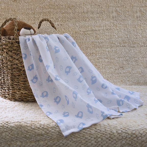  Baby Wrap Muslin Cloth -Elepha ( Small ,Set of one )
