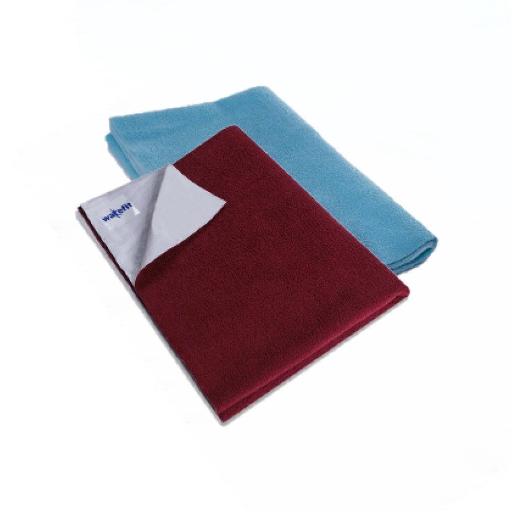 Daffy Waterproof Dry Sheets - Large (1.4m x 1m) (Aqua Blue and Maroon) (Set of 2)