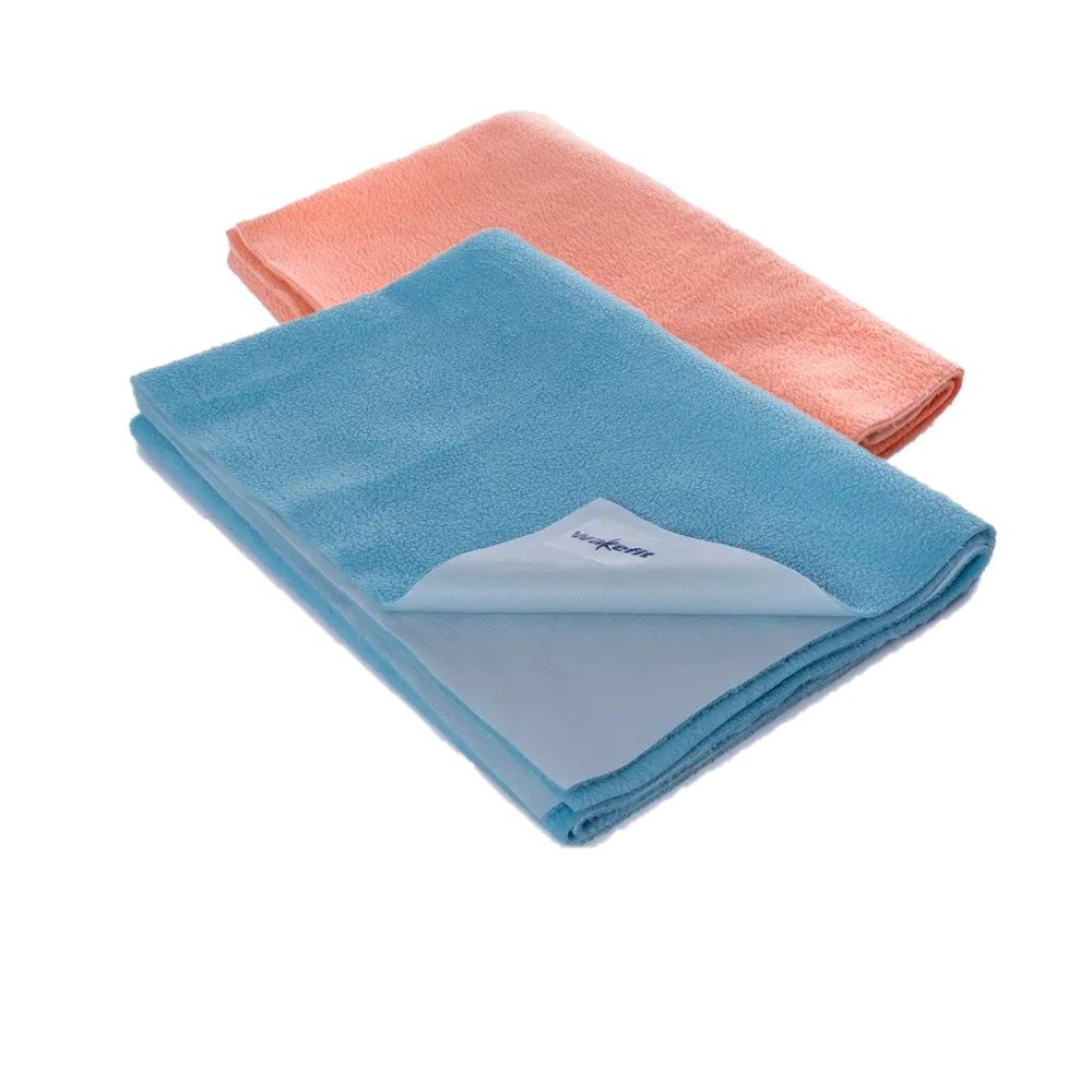 Wakefit Daffy Waterproof Dry Sheets - Large (1.40m x 1.00m) (Orange and AquaBlue ) (Set of 2)