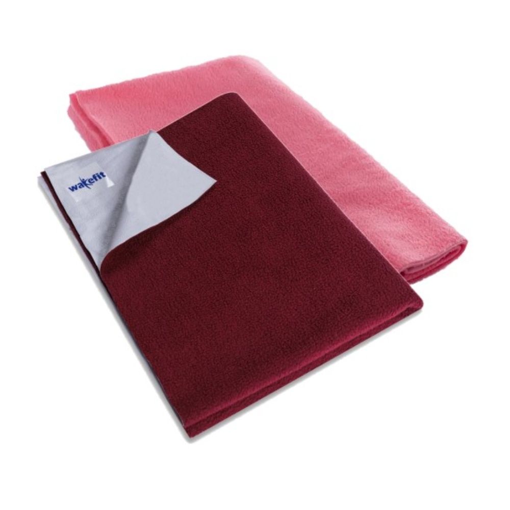 Daffy Waterproof Dry Sheets - Medium (70cm x 1m) (Salmon Rose and Maroon) (Set of 2)