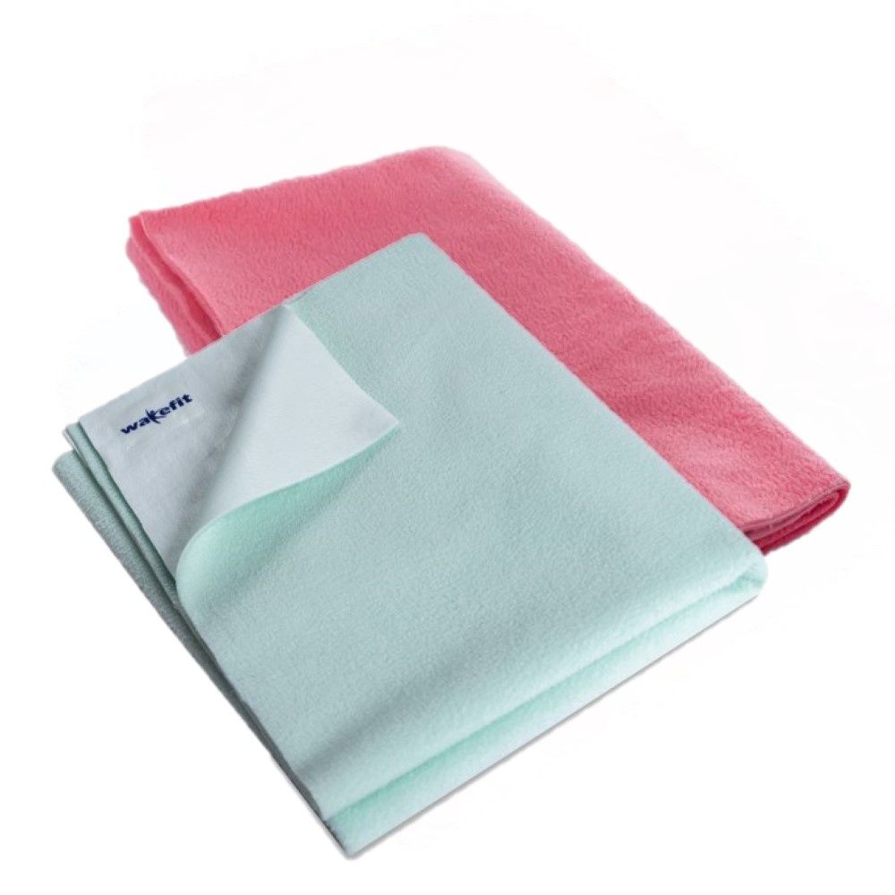 Daffy Waterproof Dry Sheets - Small (50cm x 70cm) (Salmon Rose and Sea Green) (Set of 2)