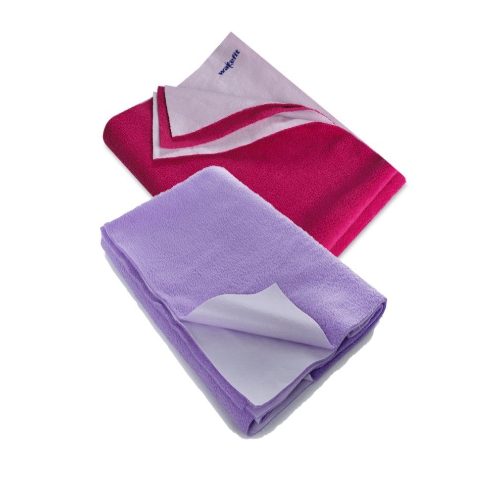 Daffy Waterproof Dry Sheets - Small (50cm x70cm) (Violet and Magenta ) (Set of 2)