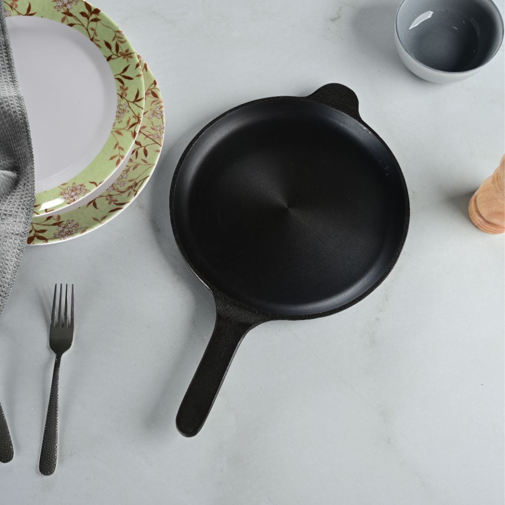 Cast Iron Shallow Fry Pan | 25.4 cm | Naturally Nonstick | Toxin Free | For Gas & Induction