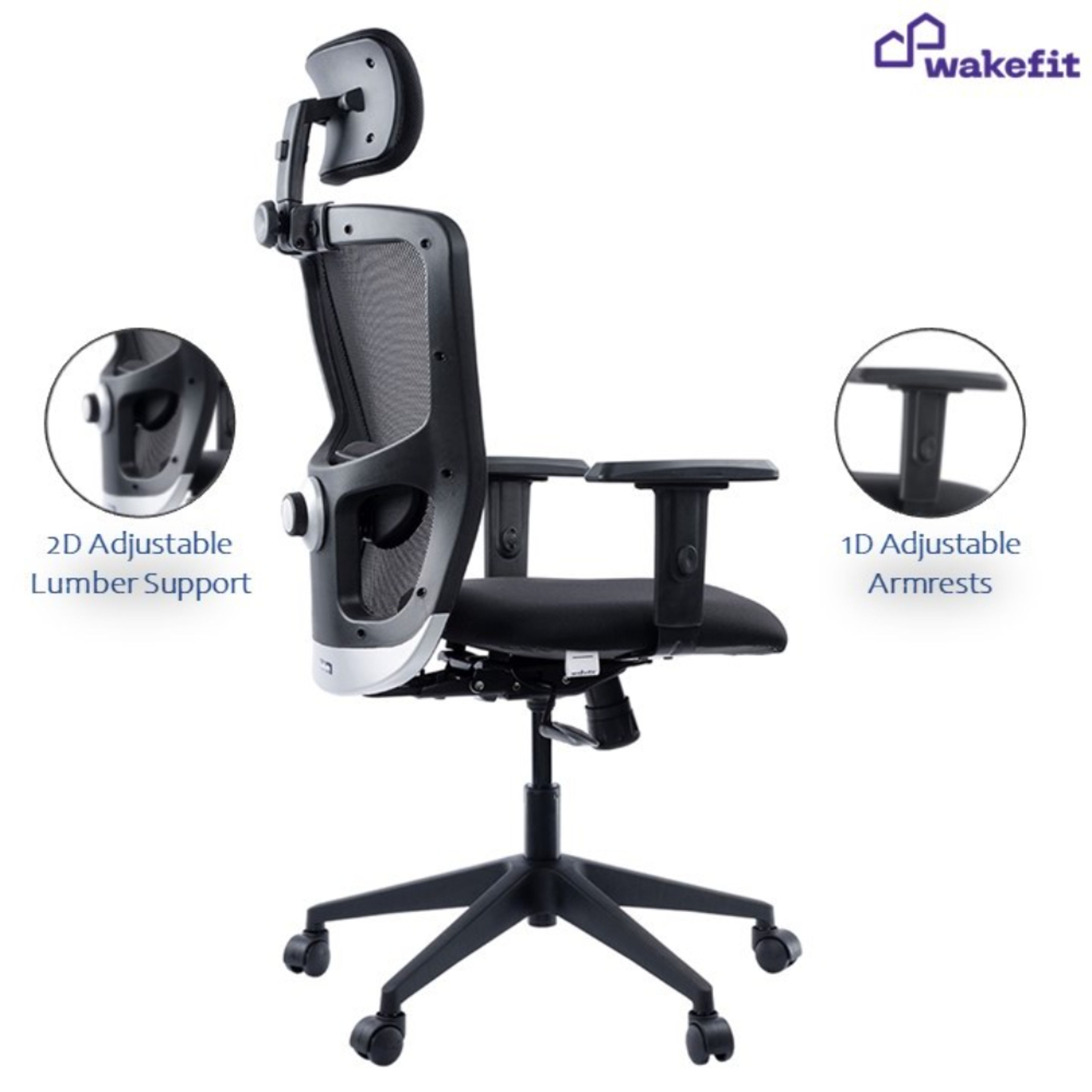 Wakefit Best Design Office Chair Buy Albus High Back Ergonomic