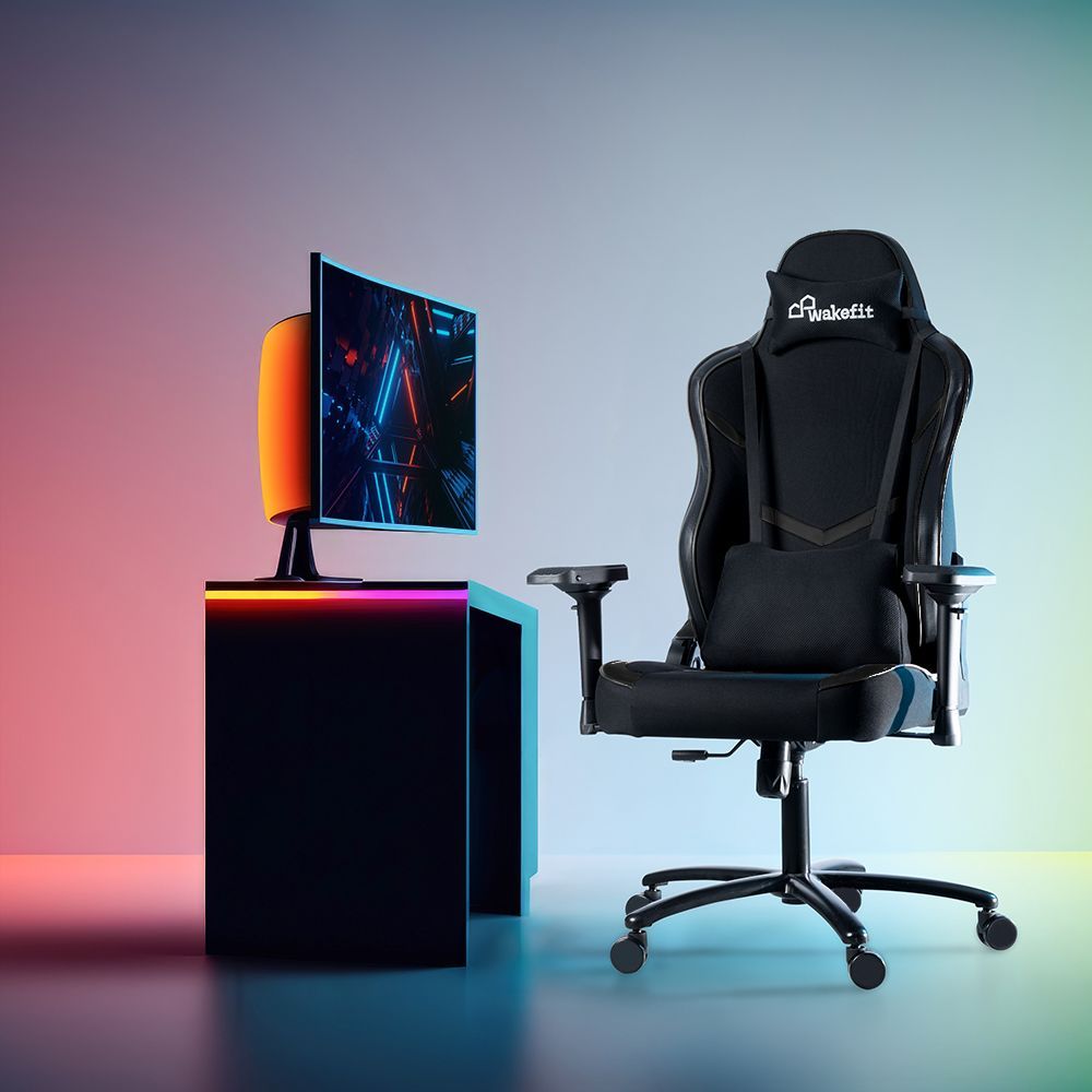 Maestro Plus Gaming Back Center Tilting 4D Armrest class 4 Gaslift with Powdercoated Metal Base Ergonomic Gaming Chair Black