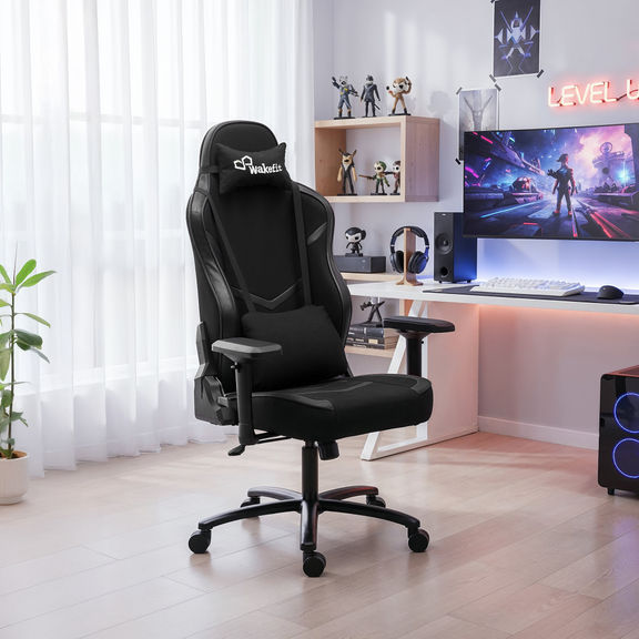 Maestro Plus Gaming Back Knee Tilting 4D Armrest class 4 Gaslift with Powdercoated Metal Base Ergonomic Gaming Chair Black