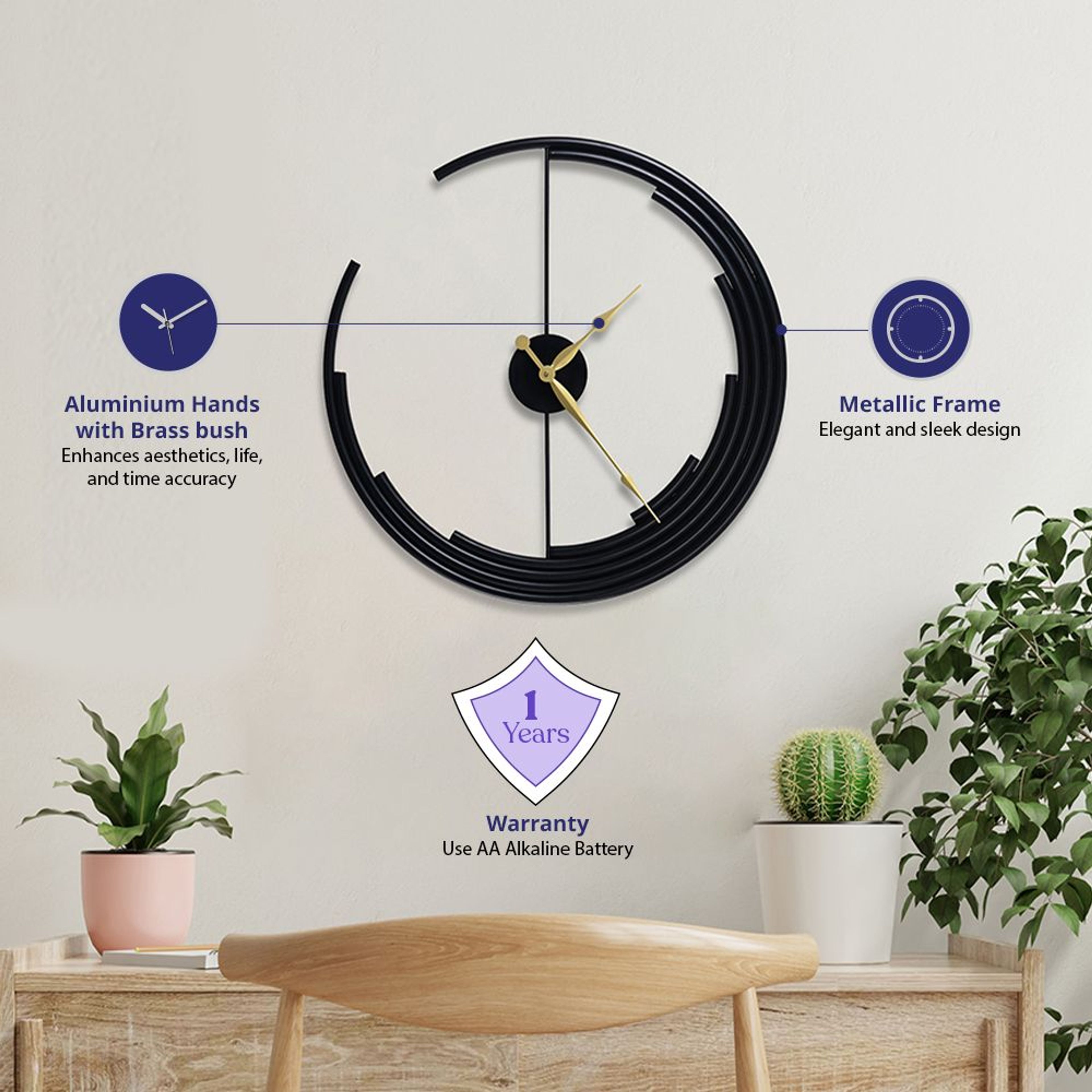 Metal Analog Wall Clock Big 24 Inch Laser Cut Abstract Home Decor  Gifting Option For Living Room Study Bedroom Office Decor Orifice  Clock