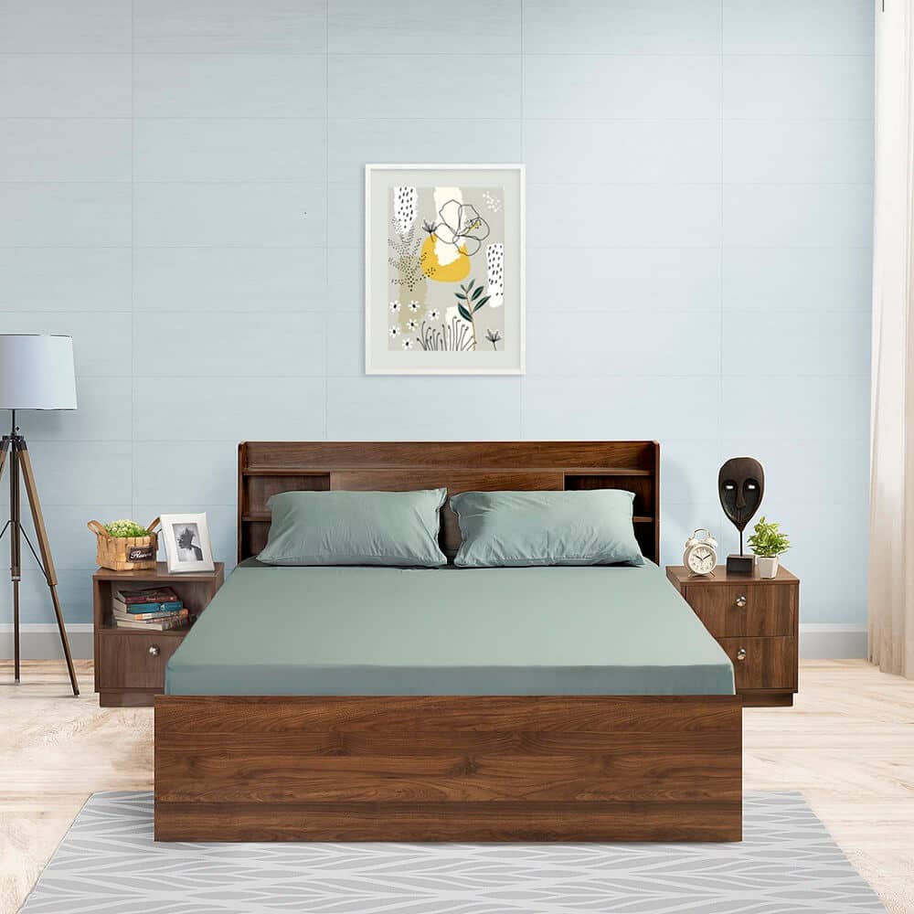 Wakefit 100% Cotton 200 TC Fitted Bedsheet With 1 Pillow Cover | Slate