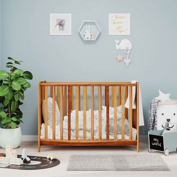 Wakefit 3-in-1 Bumblebee Sheesham Wood Crib-cum-Table