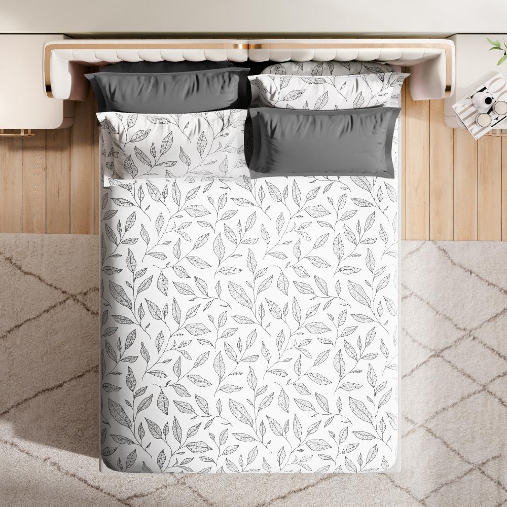 Premium 100% Cotton 300 TC Fitted Bedsheet With 4 Pillow Covers | Kathy King, 78" x 72", Kathy