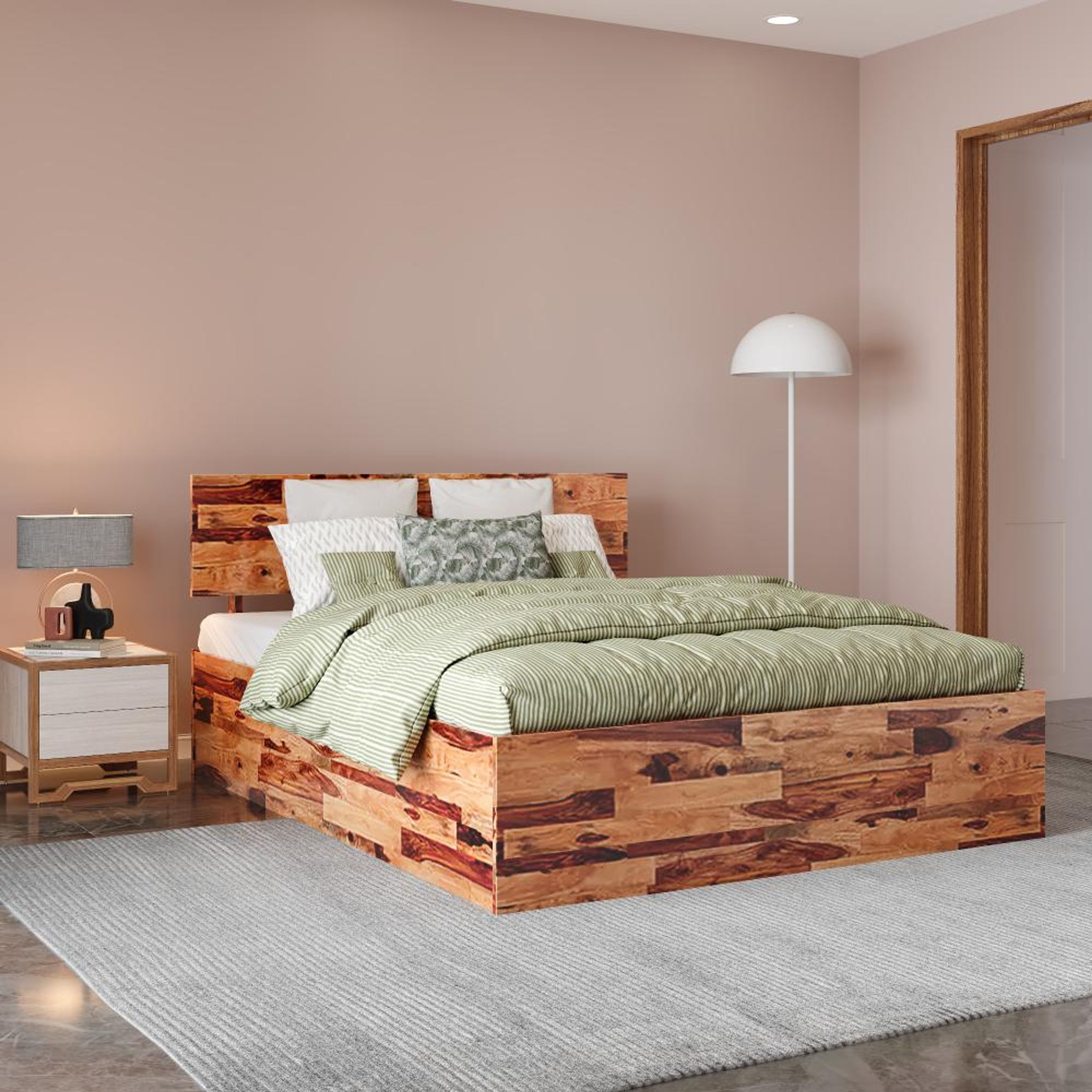Purchase a Sheesham Wood Bed online at affordable rates from Wakefit