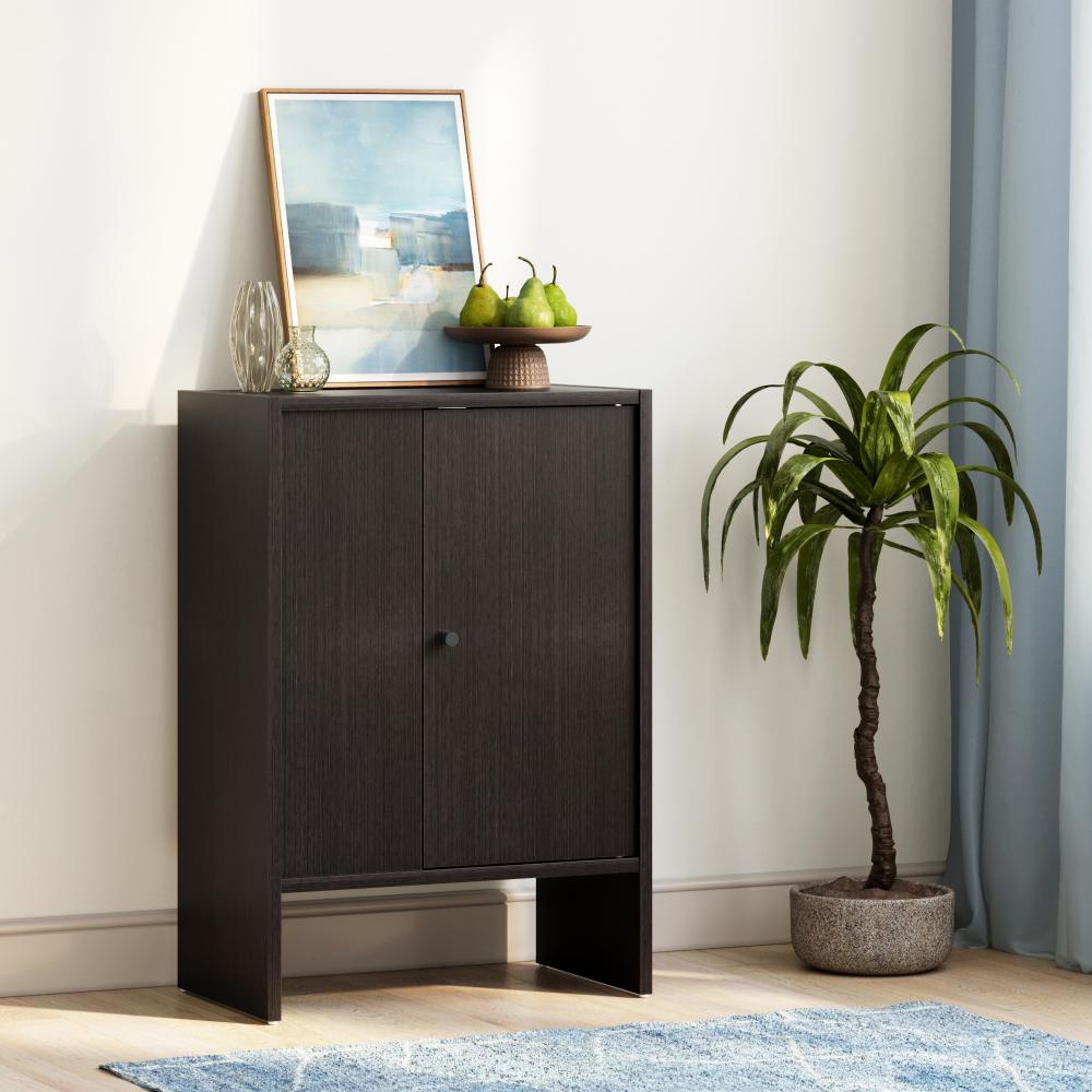Wakefit Almeida Engineered Wood Cabinet in Wenge with 2 closed compartments