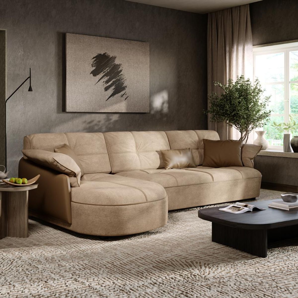 Wakefit Azuron L Shape 3 Seater Sofa Set - Image 1