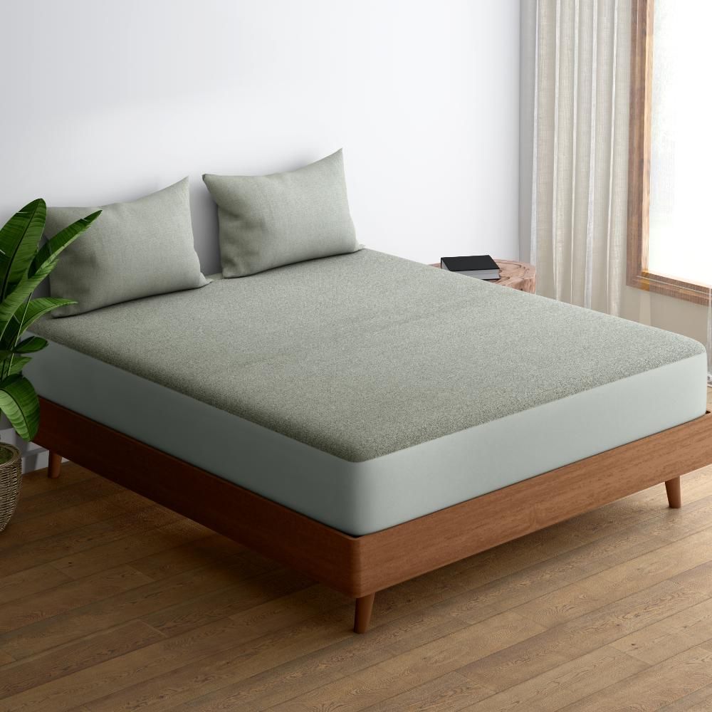 Water Proof Bamboo Terry Mattress Protector | Iron Grey | Machine Washable | Super Soft