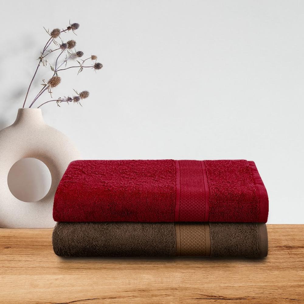 Wakefit Large Bath Towel | 100% Terry Cotton | Set of 2 | 500 GSM | Premium, Super-Soft, Absorbent & Odor Resistant | 55 x 27.5 Inches