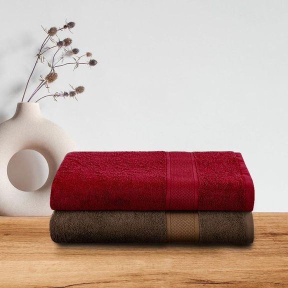 Large Bath Towel | 100% Terry Cotton | Set of 2 | 500 GSM | Premium, Super-Soft, Absorbent & Odor Resistant | 55 x 27.5 Inches