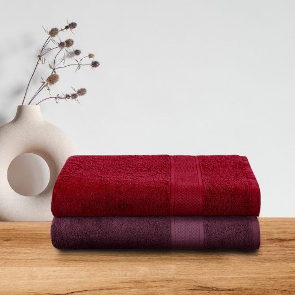 Wakefit Large Bath Towel | 100% Terry Cotton | Set of 2 | 500 GSM | Premium, Super-Soft, Absorbent & Odor Resistant | 55 x 27.5 Inches