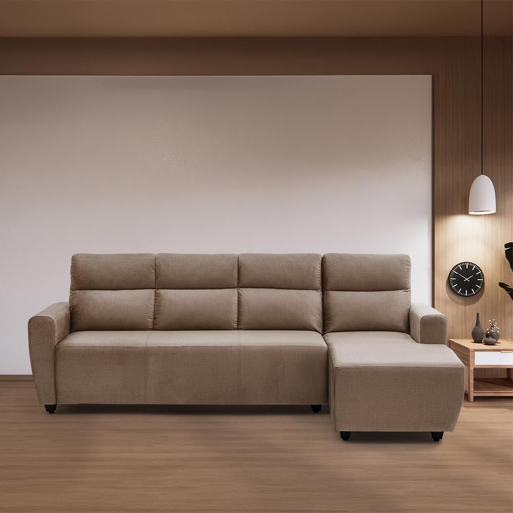 Wakefit Belize Plus L Shape Sofa Set (3 Seater + Right Aligned Chaise)