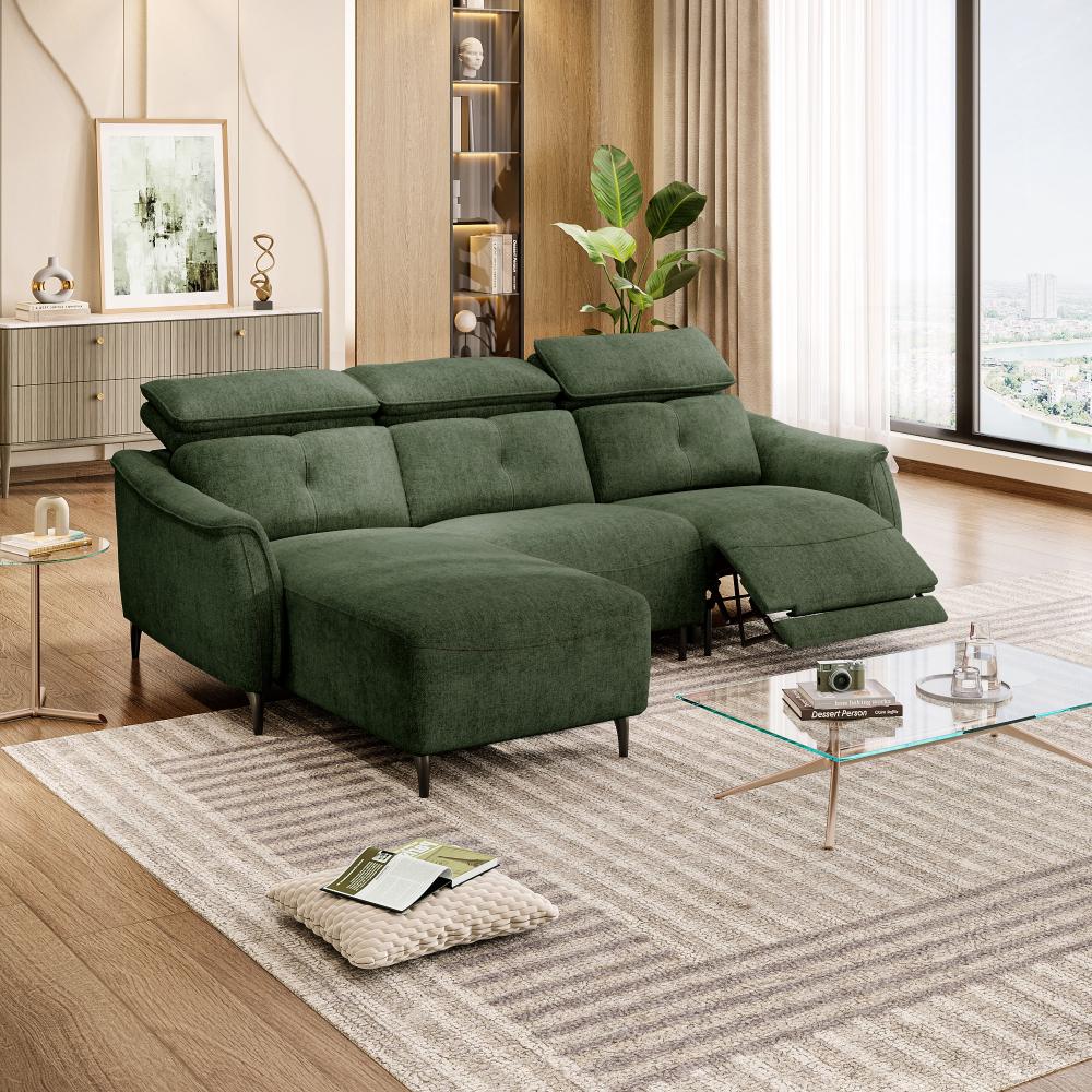 Wakefit Curacao L Shape Sofa Set With Motion (2 Seater + Left Aligned Chaise)