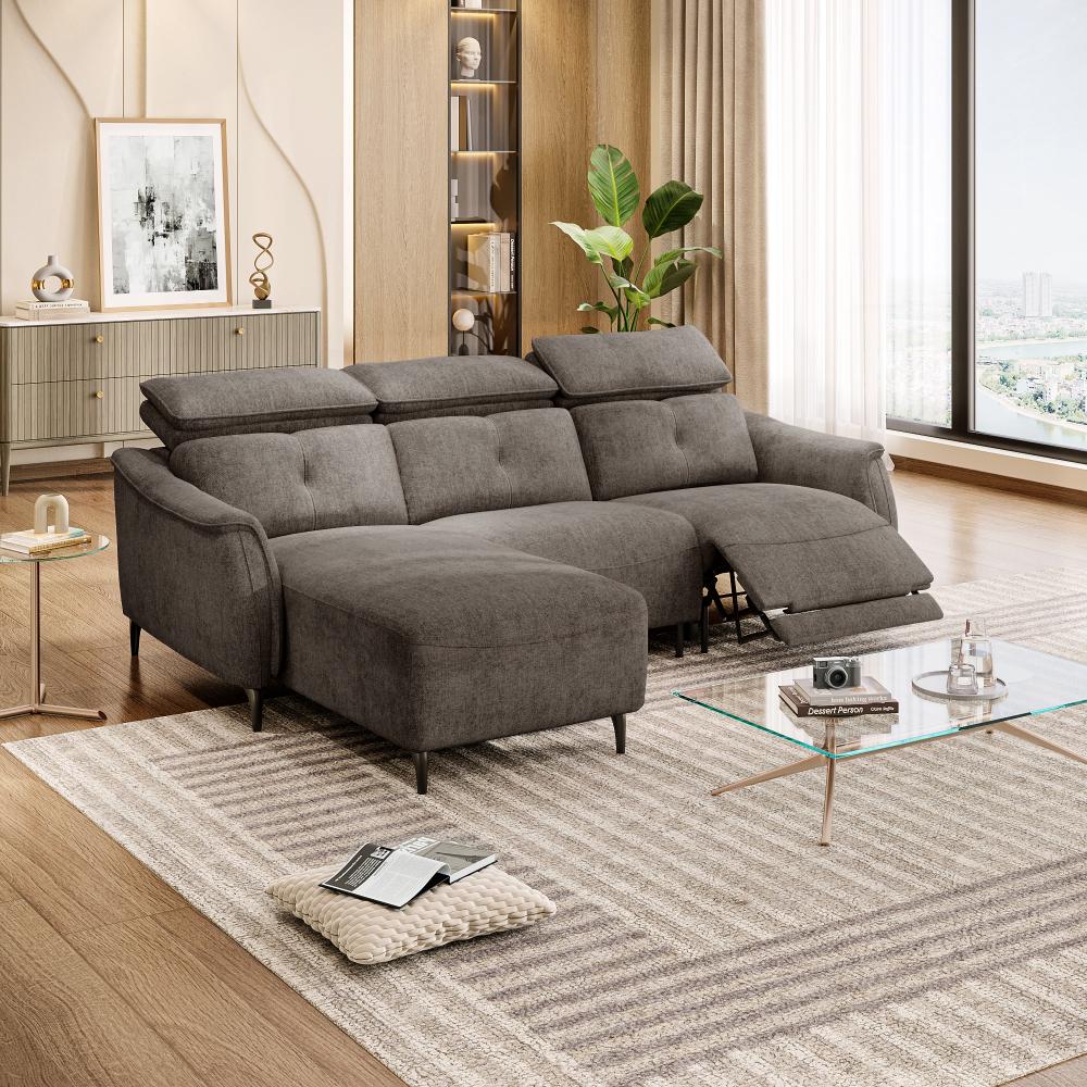 Wakefit Curacao L Shape Sofa Set With Motion (2 Seater + Left Aligned Chaise)