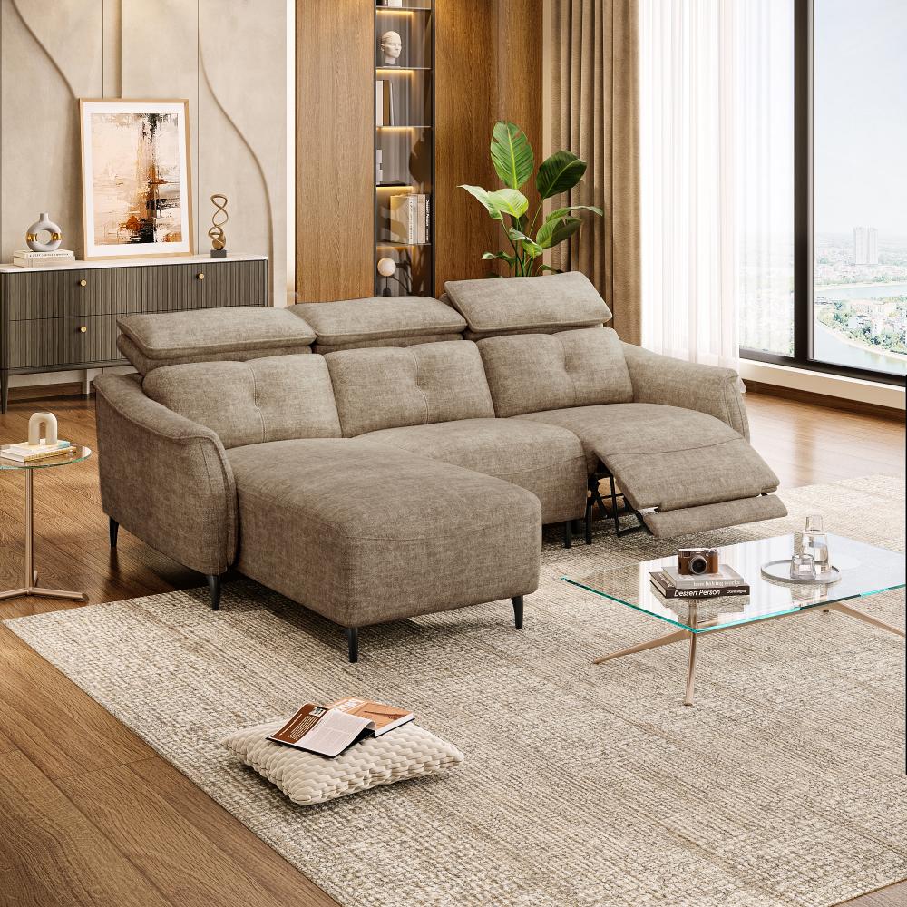 Wakefit Curacao L Shape Sofa Set With Motion (2 Seater + Left Aligned Chaise)