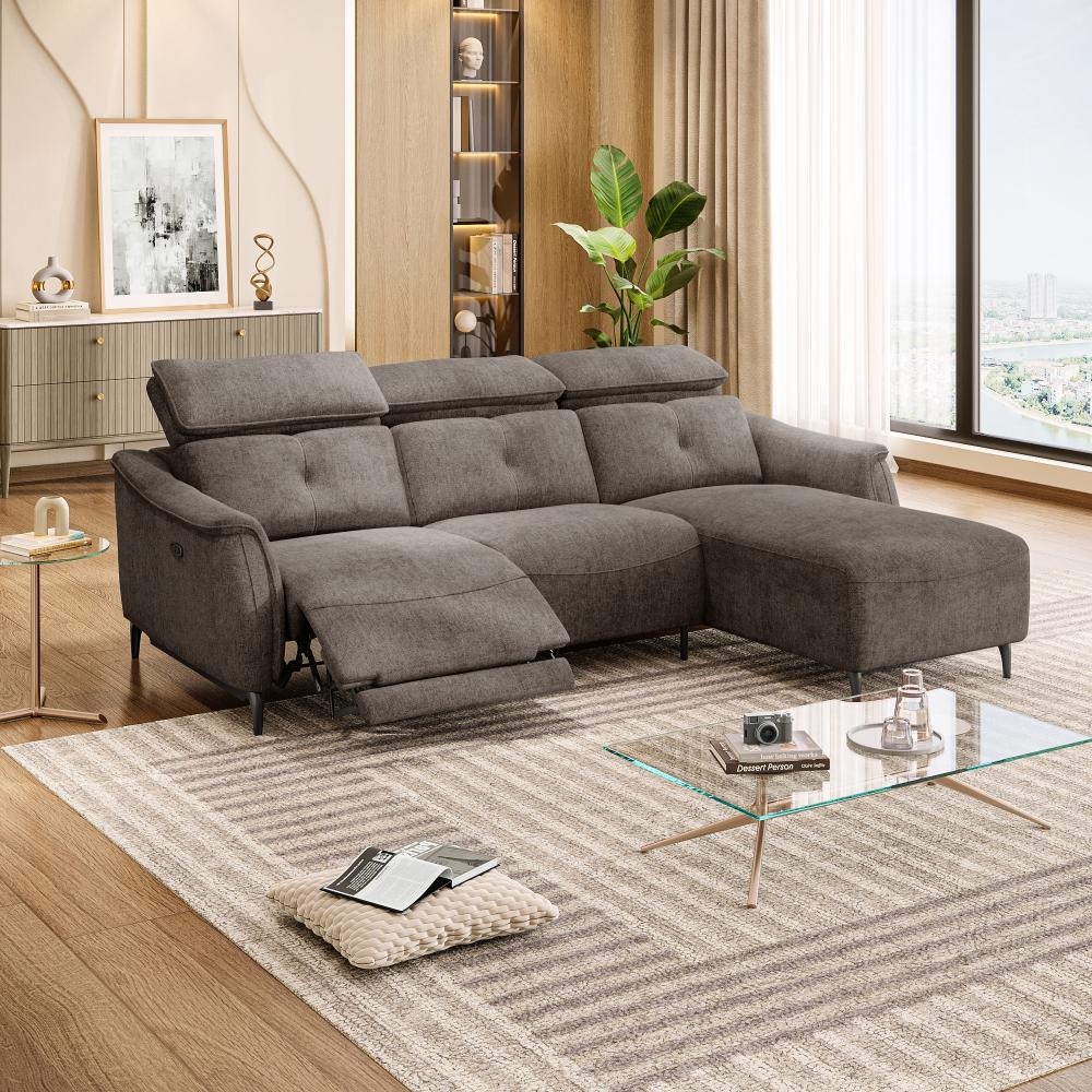 Wakefit Curacao L Shape Sofa Set With Motion (2 Seater + Right Aligned Chaise)