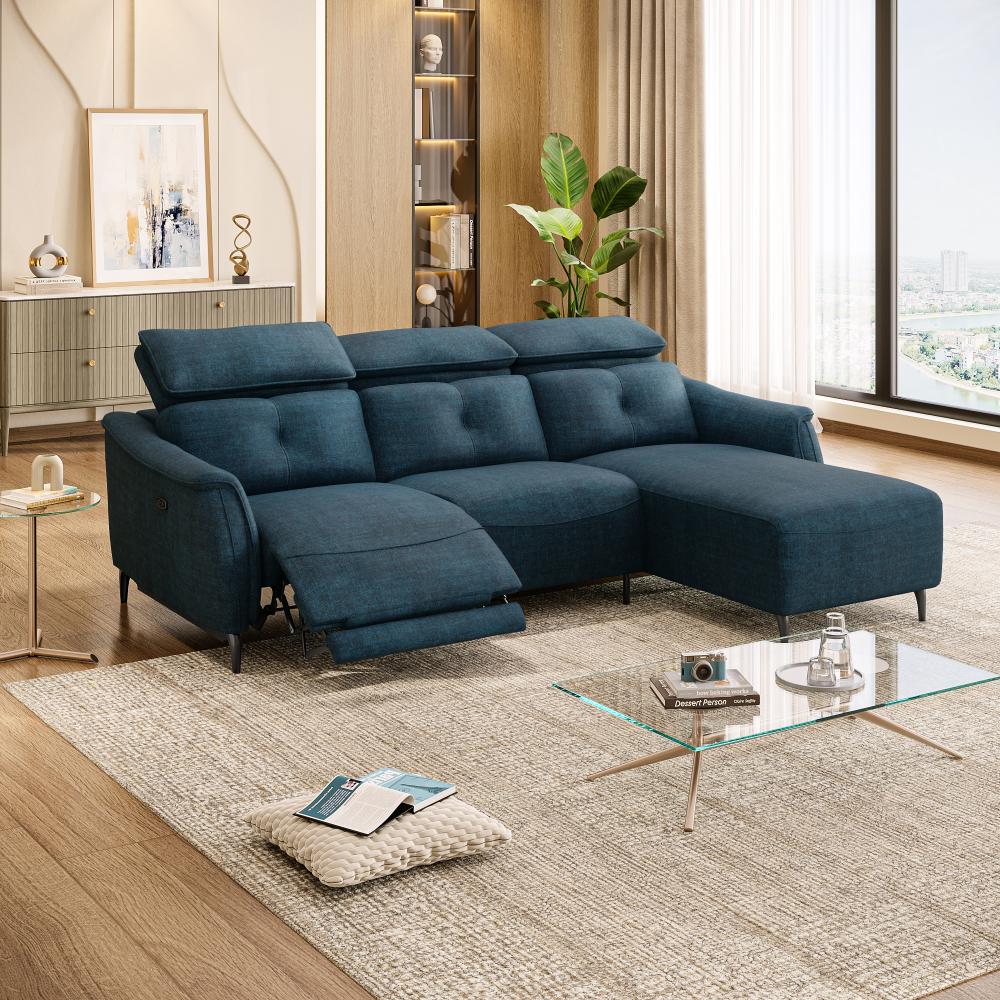 Wakefit Curacao L Shape Sofa Set With Motion (2 Seater + Right Aligned Chaise)
