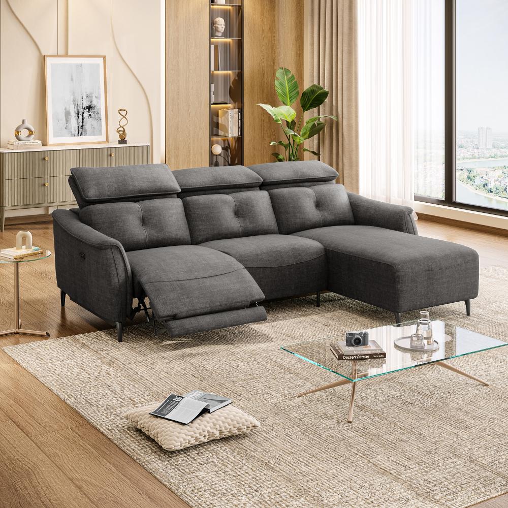 Wakefit Curacao L Shape Sofa Set With Motion (2 Seater + Right Aligned Chaise)