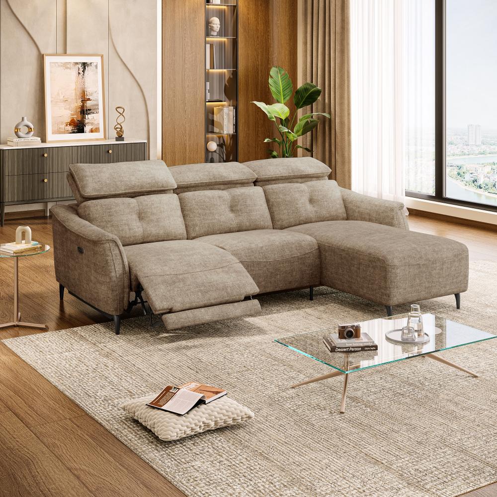 Wakefit Curacao L Shape Sofa Set With Motion (2 Seater + Right Aligned Chaise)