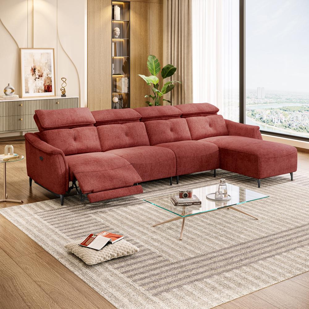 Wakefit Curacao L Shape Sofa Set With Motion (3 Seater + Right Aligned Chaise)