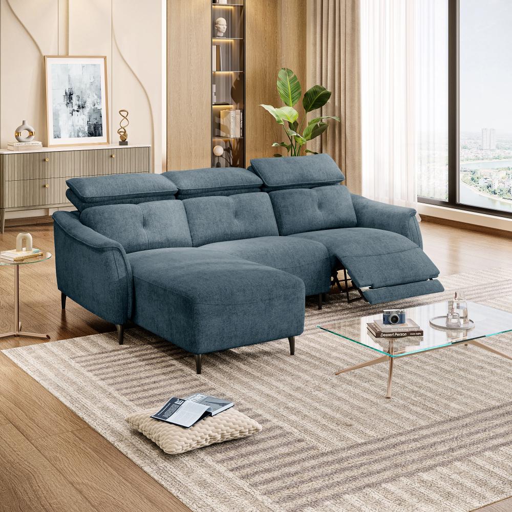 Wakefit Curacao L Shape Sofa Set With Motion (2 Seater + Left Aligned Chaise)