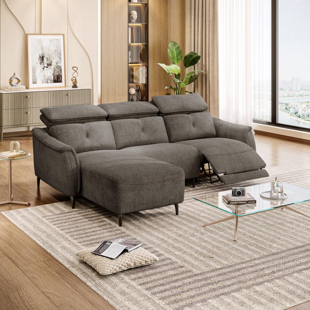 Wakefit Curacao L Shape Sofa Set With Motion (2 Seater + Left Aligned Chaise)