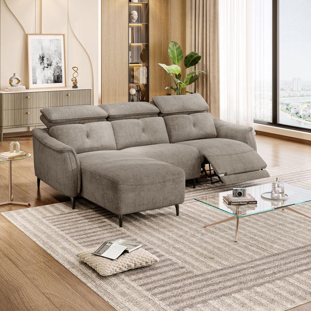 Wakefit Curacao L Shape Sofa Set With Motion (2 Seater + Left Aligned Chaise)