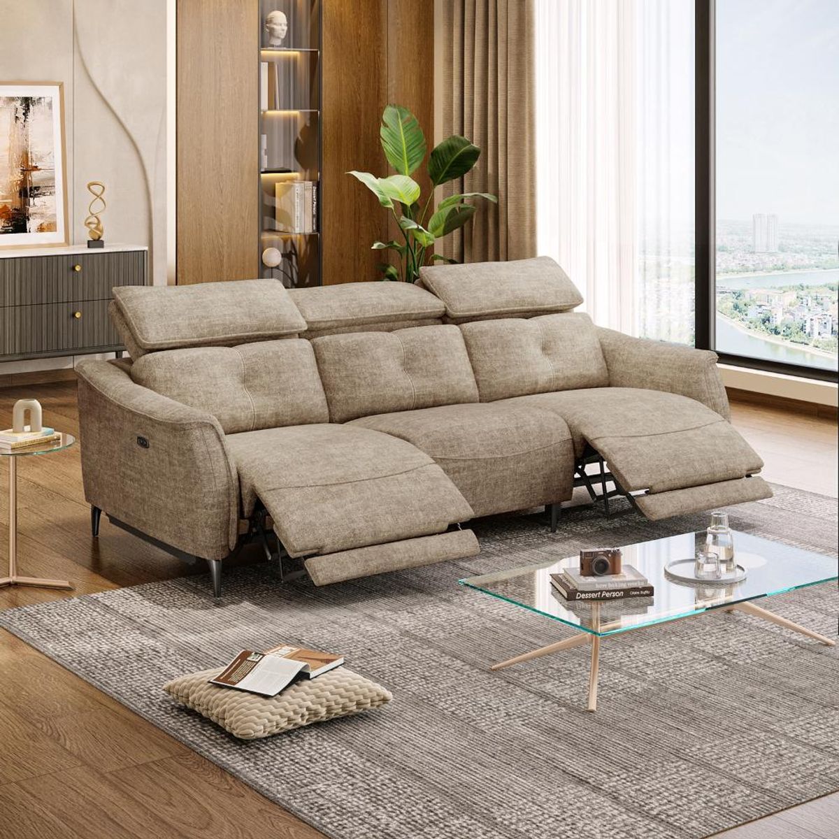 Wakefit Curacao Sofa With Motion - Three Seater