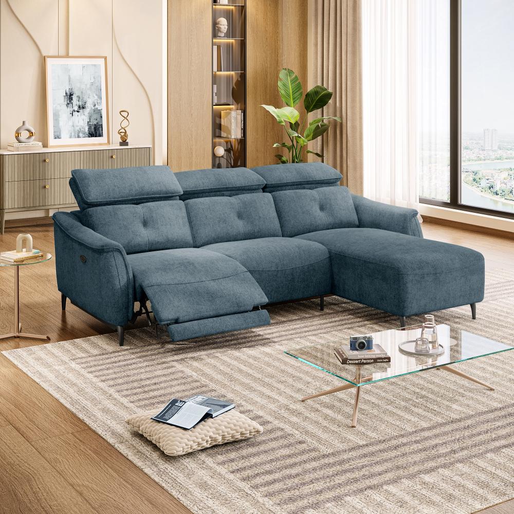 Wakefit Curacao L Shape Sofa Set With Motion (2 Seater + Right Aligned Chaise)