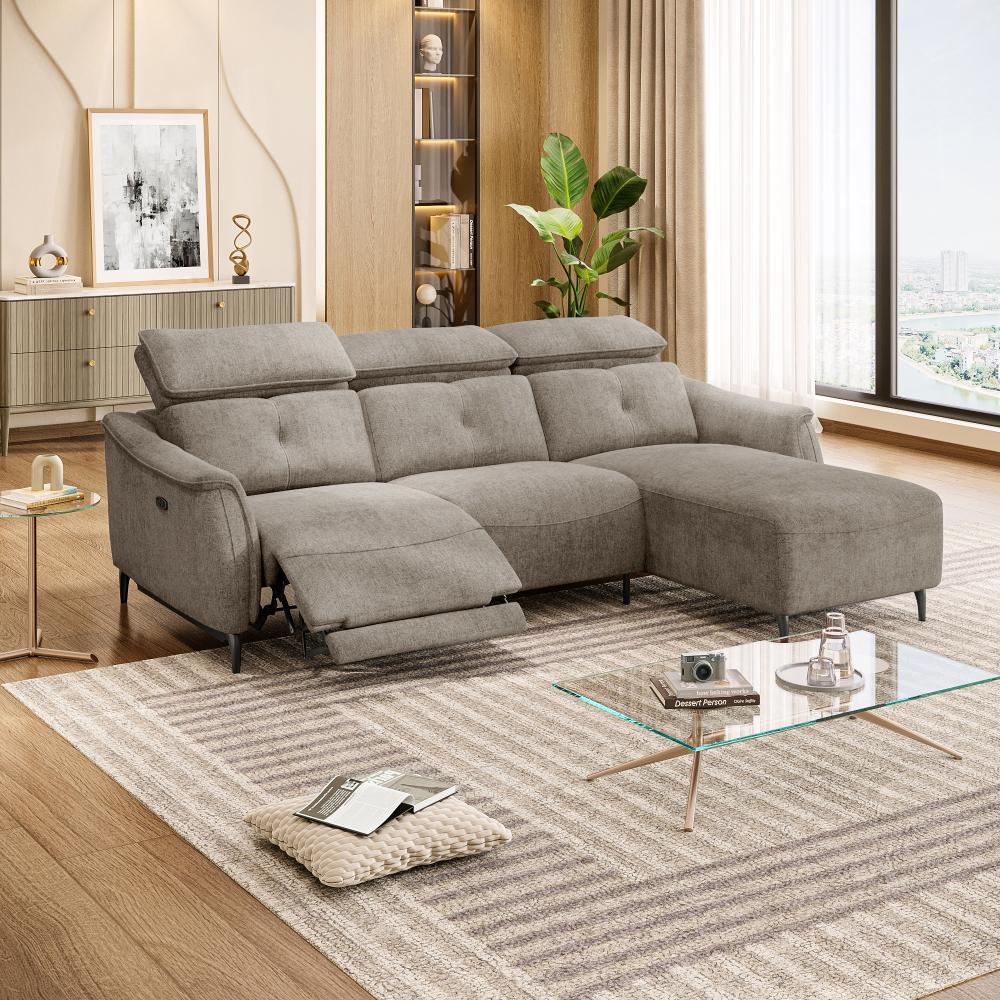 Wakefit Curacao L Shape Sofa Set With Motion (2 Seater + Right Aligned Chaise)
