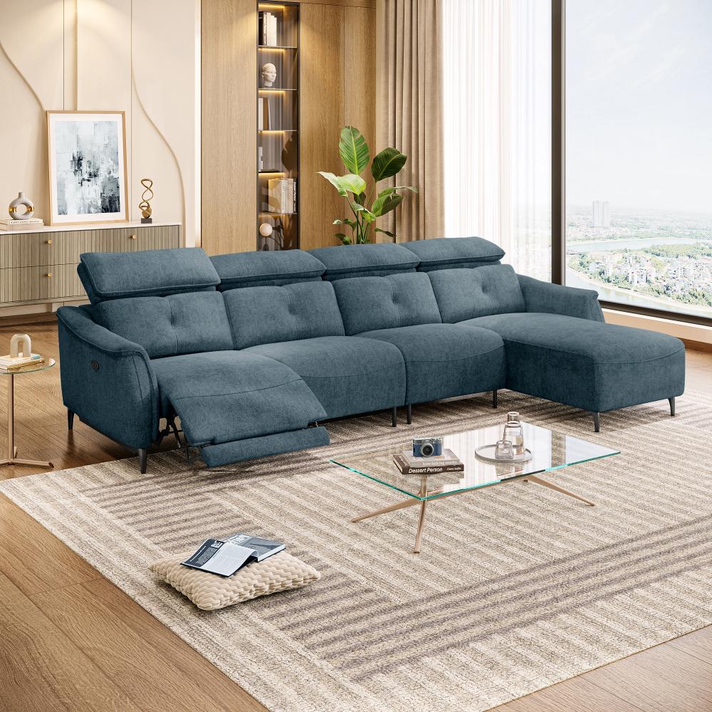 Wakefit Curacao L Shape Sofa Set With Motion (3 Seater + Right Aligned Chaise)
