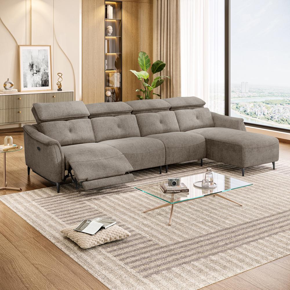 Wakefit Curacao L Shape Sofa Set With Motion (3 Seater + Right Aligned Chaise)